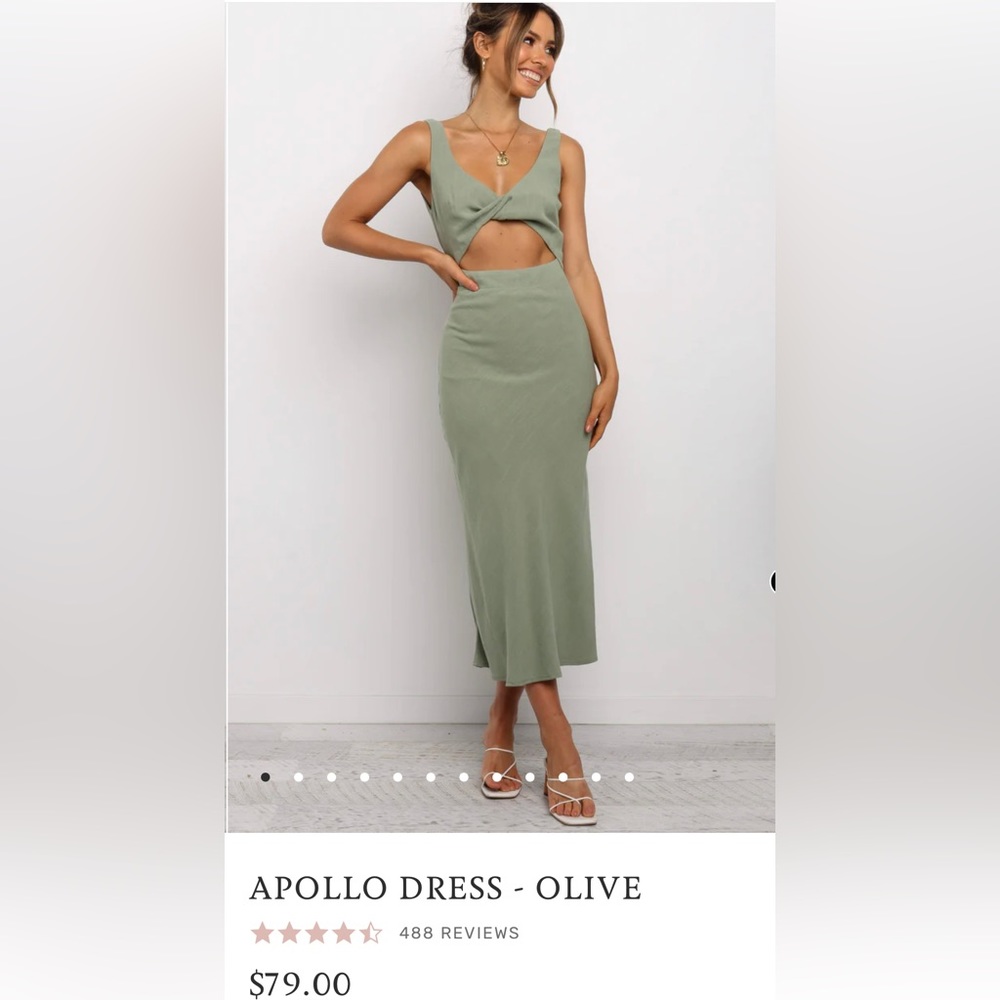 Women’s petal and pup size 6 Apollo Dress color olive worn once